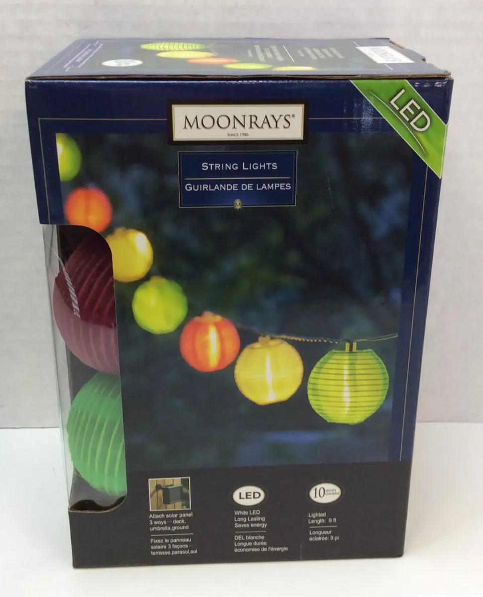 Moonrays Solar Powered 10 CT LED String Lights Lot of 4 FREE