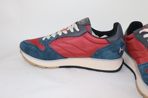 BNWB Hoff Track & Field Fliunte Suede Trainers Red Black White Uk 8 Eur 42 - Imagen 6 de 15