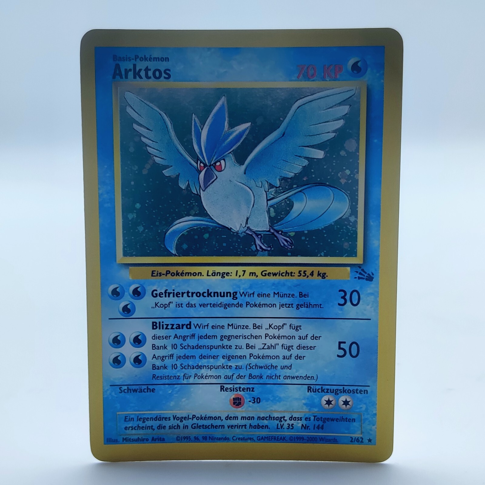 Pokemon TCG Arktos Articuno 2/62 Fossil Holo Rare German NM Near Mint