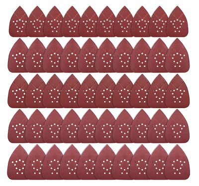 50PCS Hook Loop Sandpaper Sheets Sanding Pads for Black and Decker Mouse Sanders