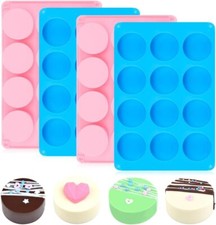4Pcs Candy Molds Silicone Oreo Cookie Chocola...