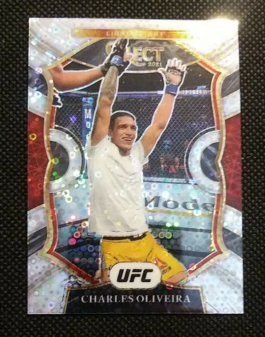 2021 Select UFC Charles Oliveira Silver Concourse Disco Prizm H2 Refractor
