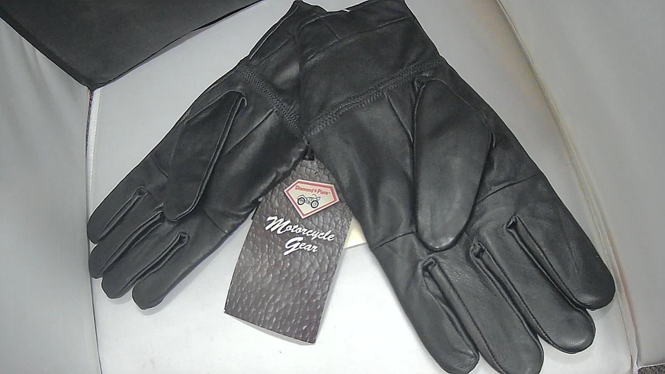 NUEVO CON ETIQUETAS Guantes Forrados con Cremallera de Cuero Genuino Sólido Negro para Hombres M L XL Foto 2 de 4