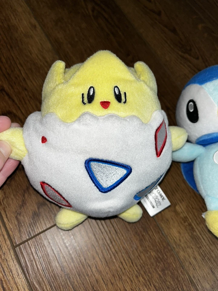 Pokemon Togepi y Piplup Peluche Nintendo Juego Freak Juguetes de Peluche Suave Tomy Lote Foto 3 de 4