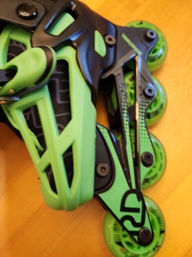 Roller Derby Boys 2-in-1 Roller/Inline Skates Black/Green, Size 2-12