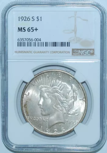 1926 S NGC MS65+ Peace Silver Dollar