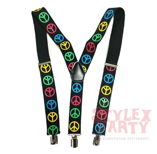 WIDE ADJUSTABLE BRACES SUSPENDERS ELASTIC PLAIN COLOURS CLASSIC GENTS LADIES UK - Afbeelding 22 van 28