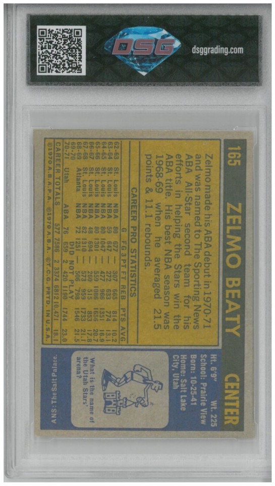 1971-72 Topps ZELMO BEATY #165 Rookie RC 💎 DSG 7 NM | eBay