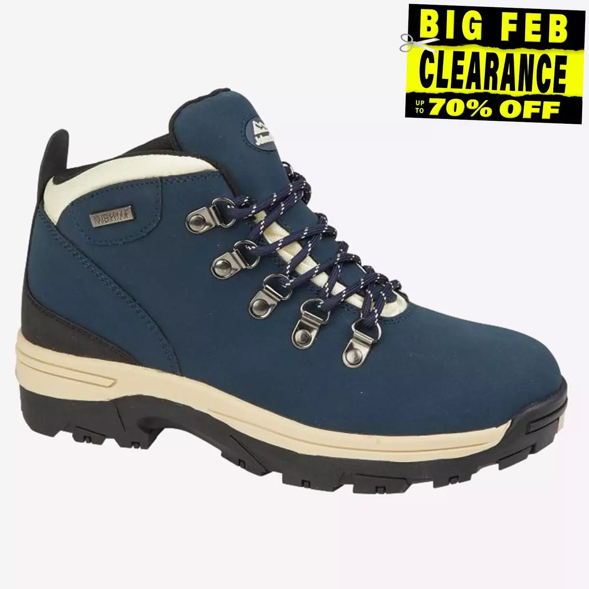 Johnscliffe Trek Womens WATERPROOF Walking Trail Hiking Ankle Boots Navy