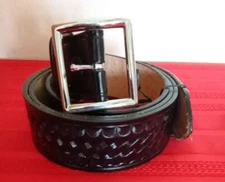 Dutyman Vintage Duty Belt Black 1621U 50 Full Grain Leather Basketweave