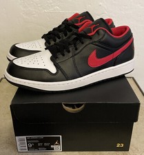 Air Jordan 1 Low Black Fire Red White Toe Men s 9.5 553558-063 NEW