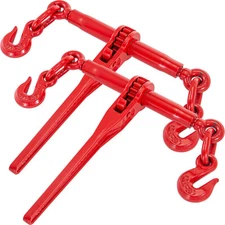 5/16"-3/8" Chain Load Binder Ratchet 6600lbs WLL Chain Hook Tie Down 2PCS