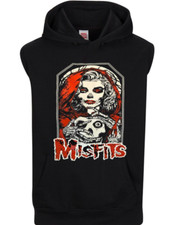 Misfits Vampire Girl Punk Rock Band Men's Black Muscle Hoodie