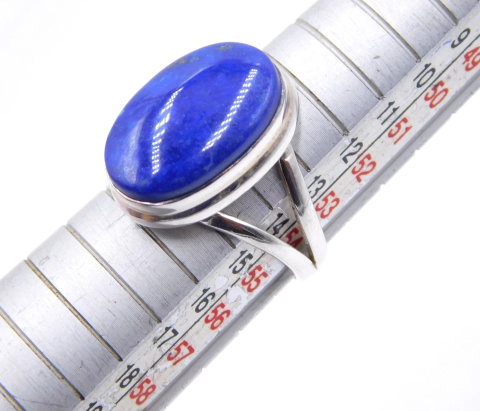 5.50 GM 925 Argento Sterling Naturale Lapislazzuli Cab Gemma Misura Anello 6.5 " - Immagine 4 di 4
