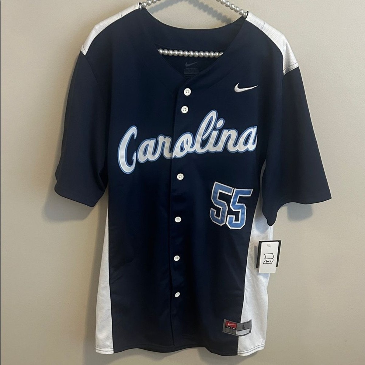 NEW Nike North Carolina Tar Heels Baseball Jersey Replica Navy