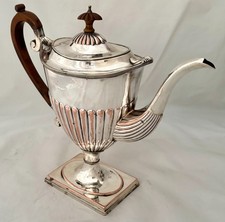 George III Old Sheffield Plate Pedestal Teapot, circa 1780 - 1800.