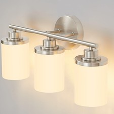 Brushed Nickel Bathroom Light Fixtures,3-Light Nickel Vanity Lights, Bathroom...