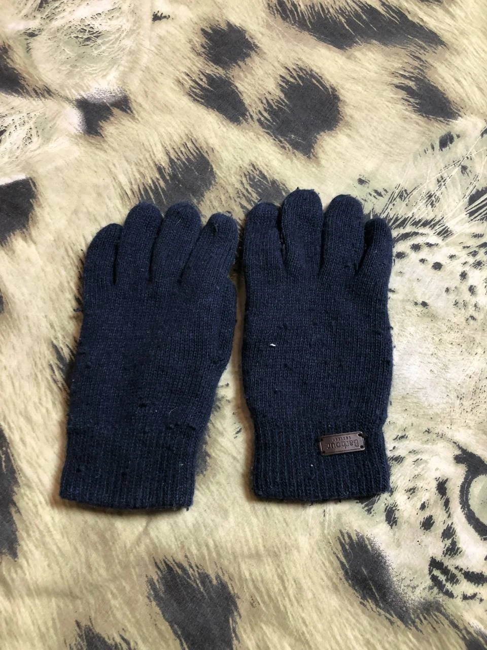 logo Gloves Y2K Barbour Vintage blue streetwear womens winter outdoor