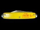 Vintage “Drink Coca-Cola 5¢ In Bottles” Advertising Pocket Knife 2 Blade Yellow.