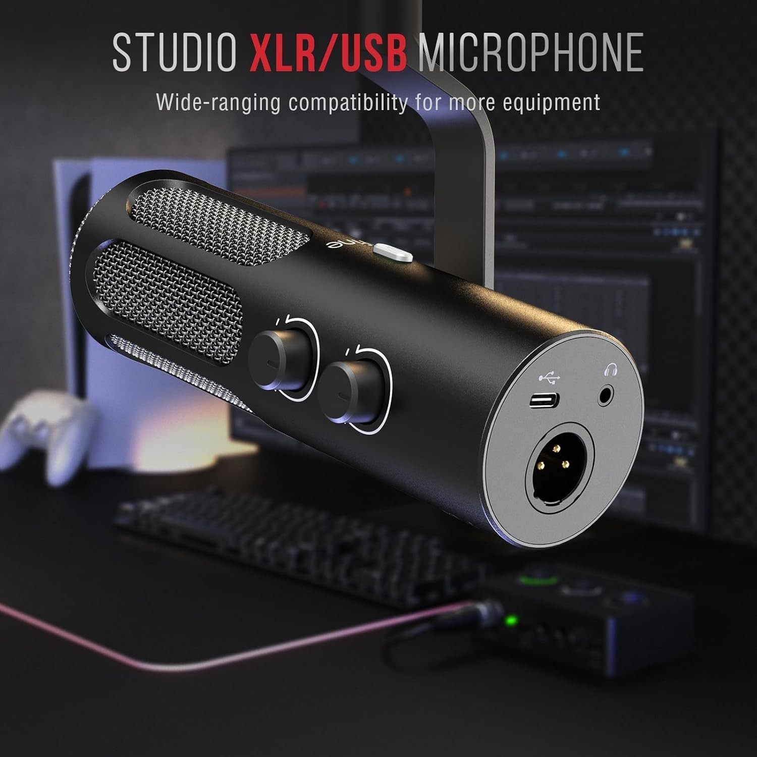 FIFINE XLR/USB Podcast Dynamic Microphone for Streaming, Studio XLR Microphon