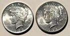 2 Coins-1922 & 1923 Peace Dollar $1 Circulated Coins 90% Silver