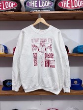 Vintage 90s Arkansas Razorback White Graphic Crewneck Sweatshirt XL Made In USA
