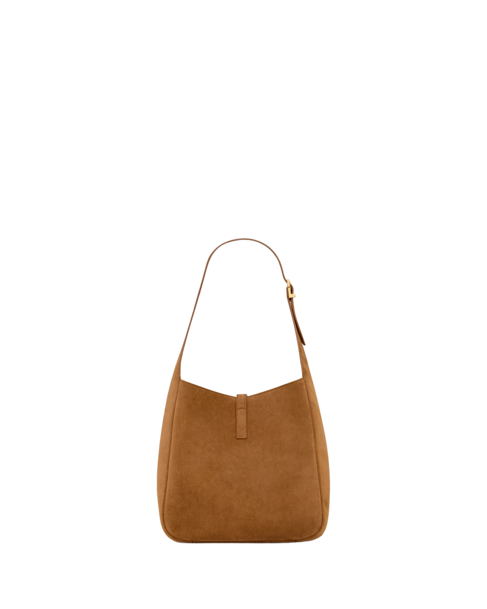 SAINT LAURENT Le A Small $2900 Caramel Cognac Suede Shoulder