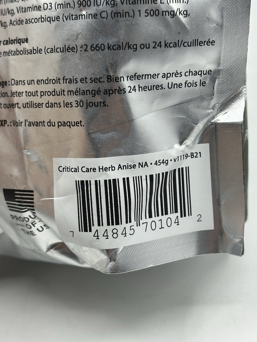 Oxbow Animal Health Critical Care, Herbivore, Anise Flavor 16oz