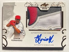 2016 Leaf Trinity JUNIOR FERNANDEZ Rookie 3 Color Logo Patch On Card Auto
