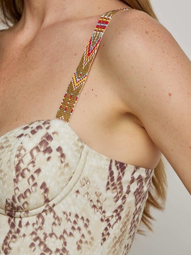 L’Agence Sutton Perlé Bracelet Robe Longue Taille 4 - Photo 6 sur 7