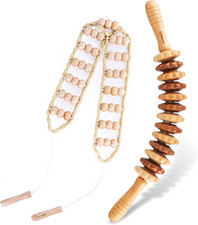 2PCS Wood Therapy Massage Tools, Wooden Massage Roller Stick  Back Massager Rol