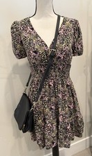Wild Fable Floral Print Dress with Black Accents Medium Lightweight