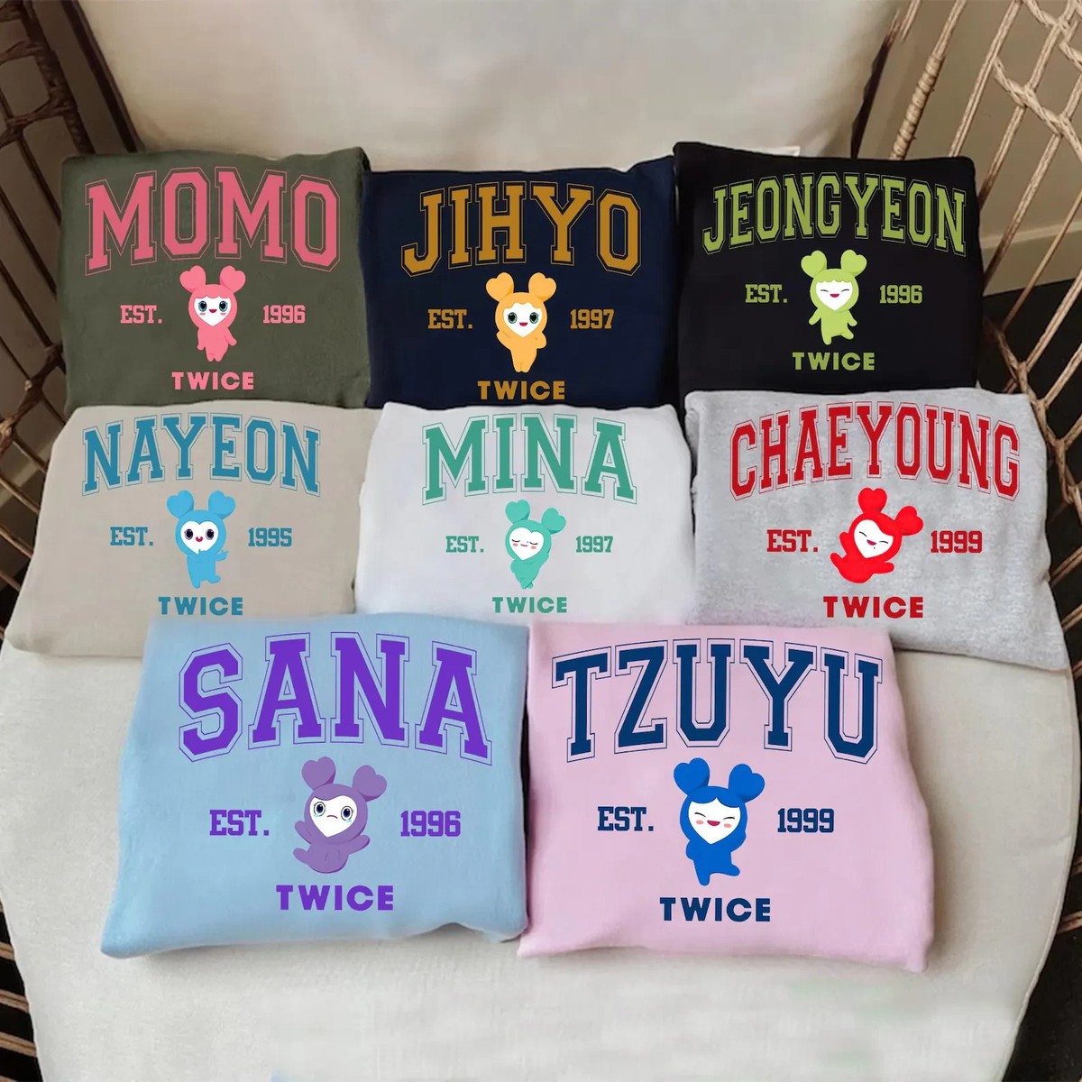 TWICE MEMBER JERSEY SWEATSHIRT KPOP OUTFITS FOR TWICE 5TH WORLD
