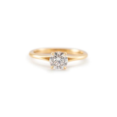 De Beers 18K Yellow Gold Classic Round Brilliant Solitaire Engagement Ring