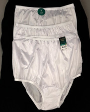 3 Vanity Fair Ravissant Panties Size 6/M White Silky Nylon Sissy Brief Panty NWT