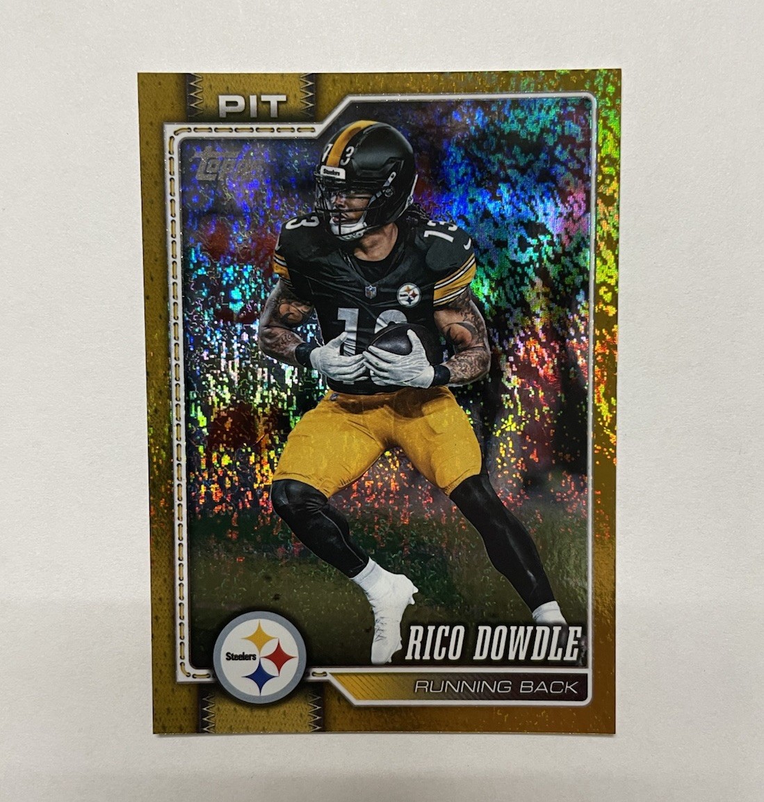 Rico Dowdle /50 Gold Holo Foil Color Match 2026 Topps #30 Pittsburgh Steelers