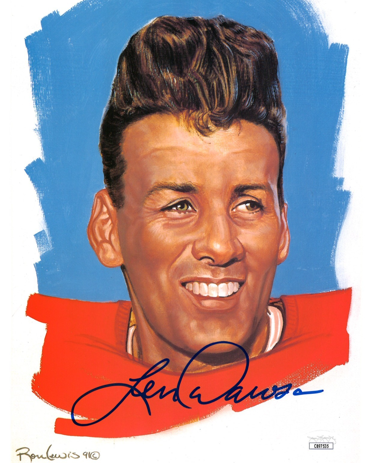 Len Dawson Autographed Signed Kansas City Chiefs Chiefs HOF (d.22) 8x10 Ron Lewis Print /2500 JSA 