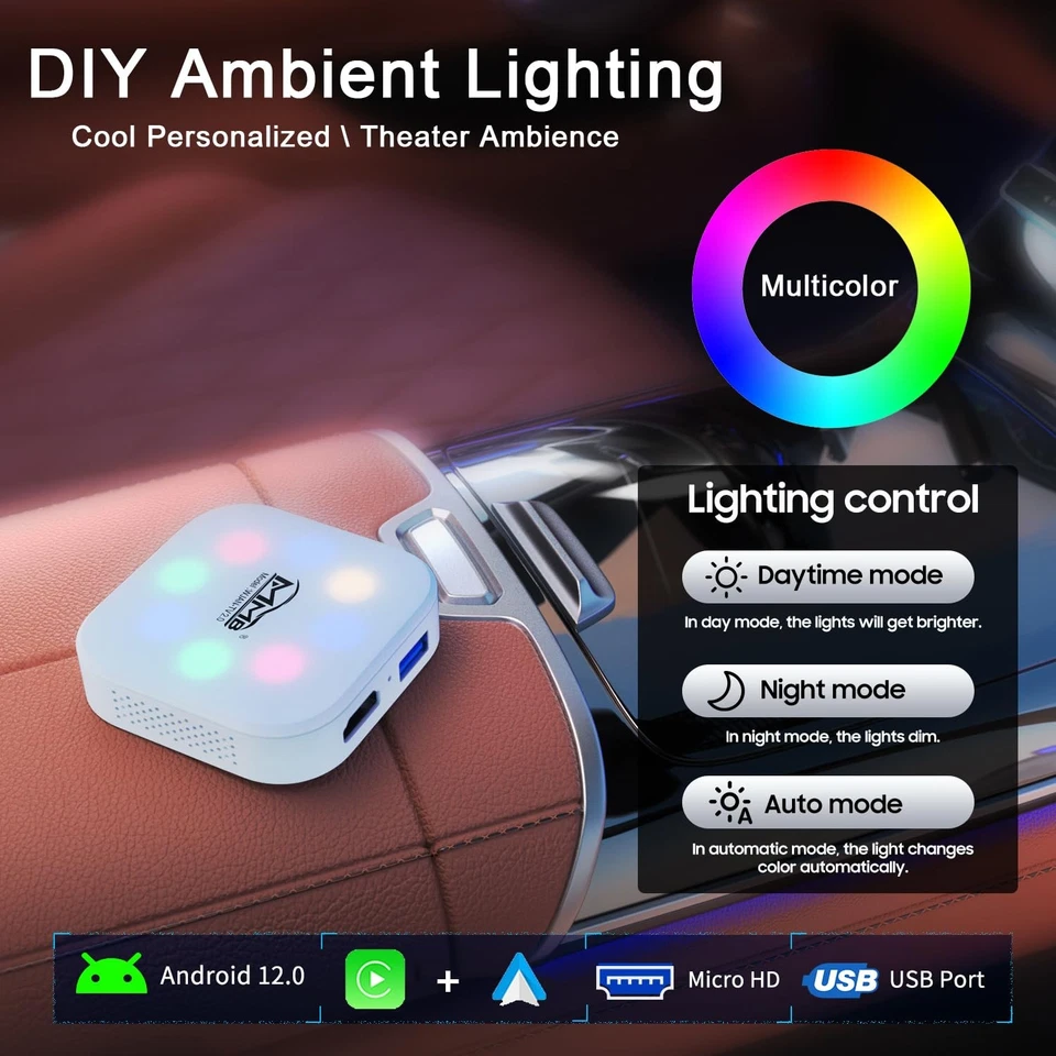 Magic Video Box 2.0 Wireless CarPlay & Android Auto Adapter, Android 12, 4GB+... - Image 4 of 4