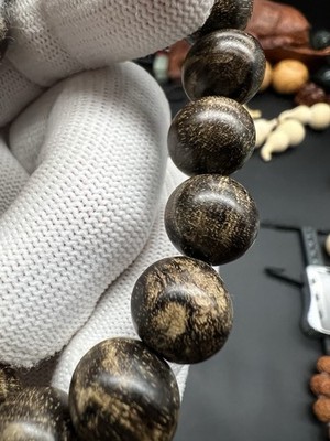 18g ~12mm Cambodian Bodhisattva Chess Eaglewood Bracelet柬埔寨土沉