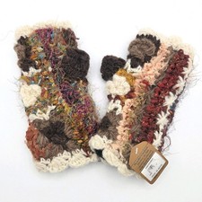 Fingerless Hand Warmers Wool  Silk Gloves Hand Made In Nepal Boho Hippie Retro