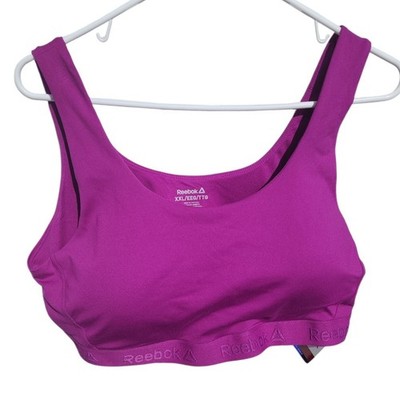 Reebok Core Sports Bra Womens XXL Hollyhock Purple RBK-DRY Medium Support NEW