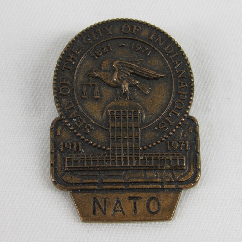 1971 Indianapolis 500 NATO Pit Badge Bronze