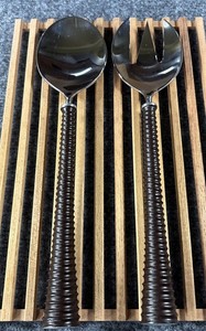 Michael Aram 2 pc. Fork & Spoon Salad Serving Set Spiral Metal Handle