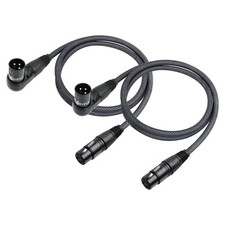 Right Angle XLR Male to Female Cable 2 PCS 3.3 ft 90-Degree for Sound Mixer