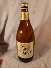 VINTAGE FALSTAFF AMBER GLASS BEER BOTTLE QUART wtih Neck Label