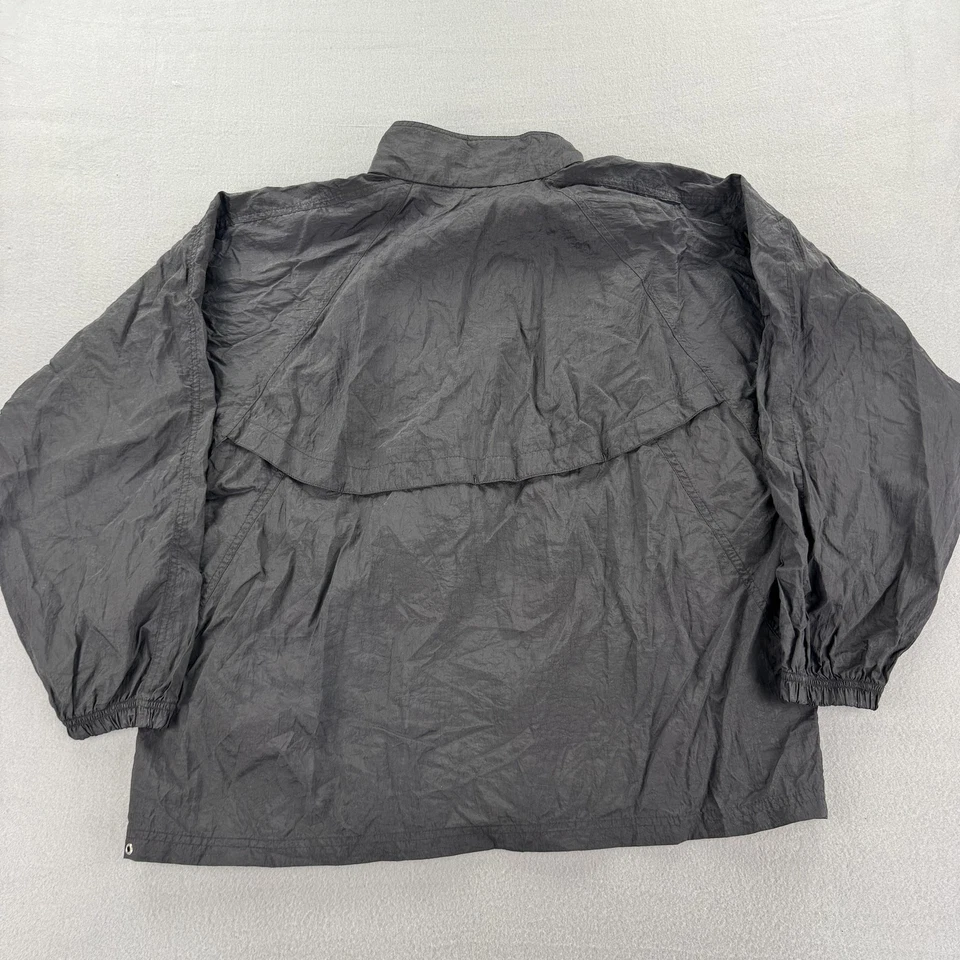 Chaqueta cortavientos vintage Reebok para hombre XL negra púrpura nailon cremallera completa años 90 retro Foto 4 de 4