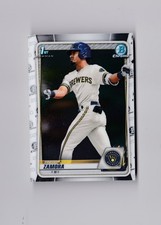 2020 Bowman Chrome 1st Bowman Card RC Freddy Zamora Milwaukee Brewers BD-46
