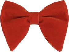 Velvet Pre-tied Adjustable Bow Tie for Men Oversize One Size 056-red velvet