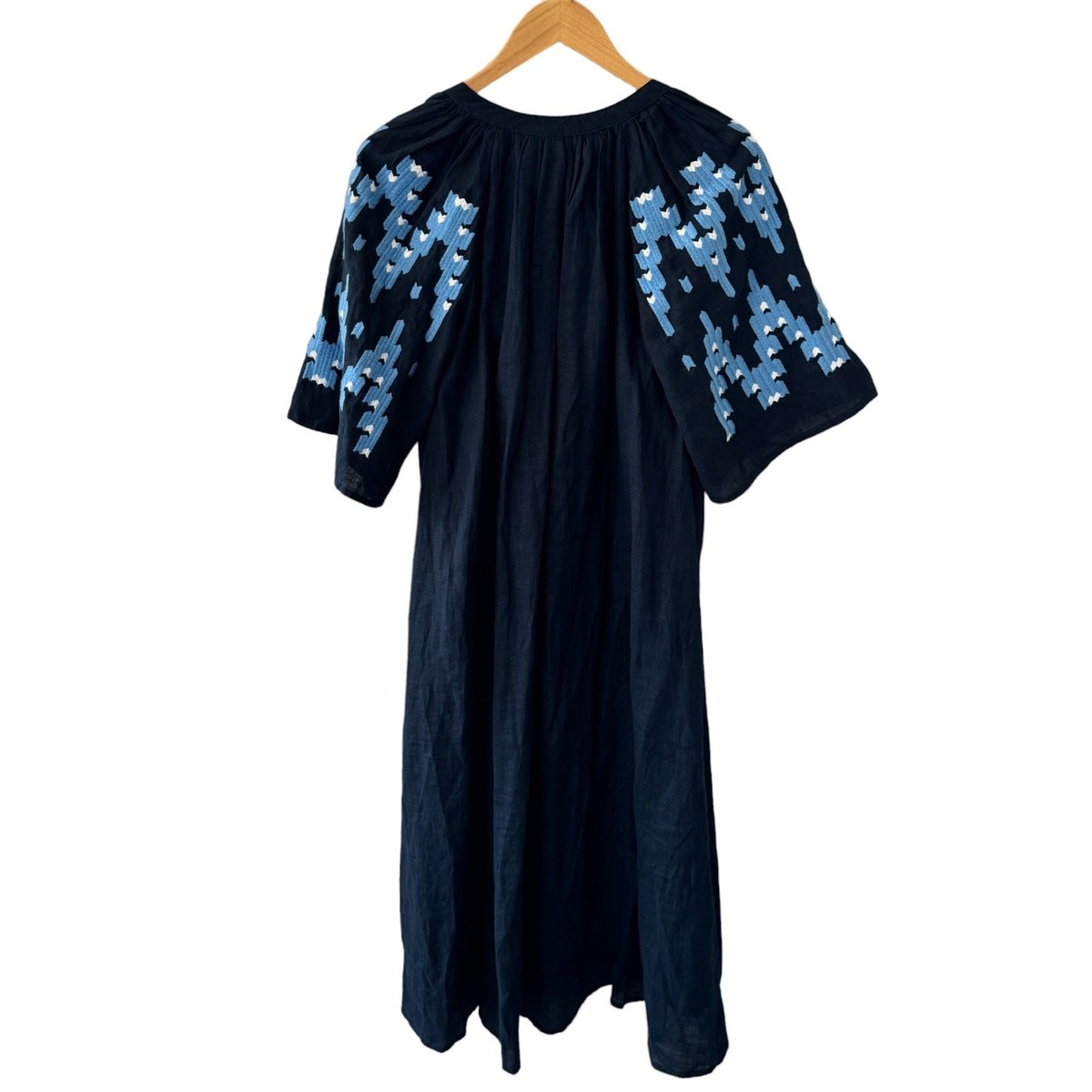 ELEVEN by March11 Naomi Embroidered Maxi Dress Navy Blue Size XS