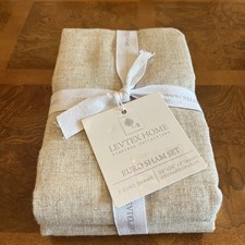 Levtex Home Euro Sham Set 2 Linen Blend 26x26 Natural Decorative Pillow Covers